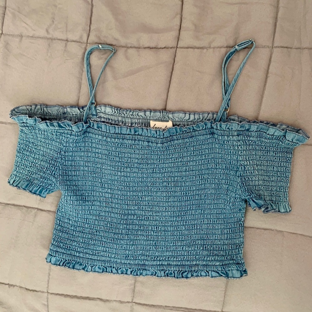 Denim off the shoulder top